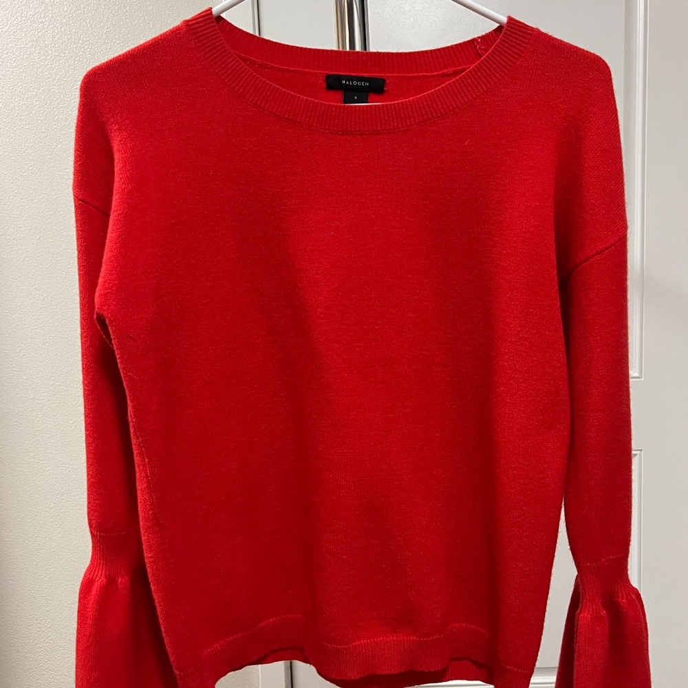 Halogen, Small, Red, Sweater Long sleeve